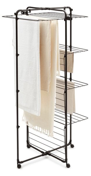 Suszarka na pranie w kolorze matowej czerni 30 m HangOn Tower – Brabantia