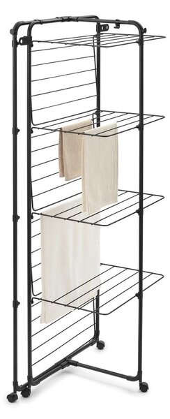 Suszarka na pranie w kolorze matowej czerni 30 m HangOn Tower – Brabantia