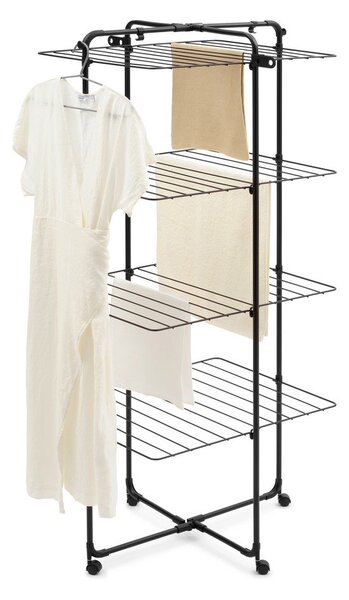 Suszarka na pranie w kolorze matowej czerni 30 m HangOn Tower – Brabantia