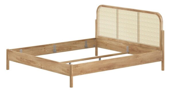 Łóżko dwuosobowe z litego drewna dębowego bez stelaża 180x200 cm w naturalnym kolorze Olive Rotan – Vipack