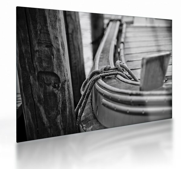 Obraz na szkle - Łódź na uwięzi (70x50 cm)