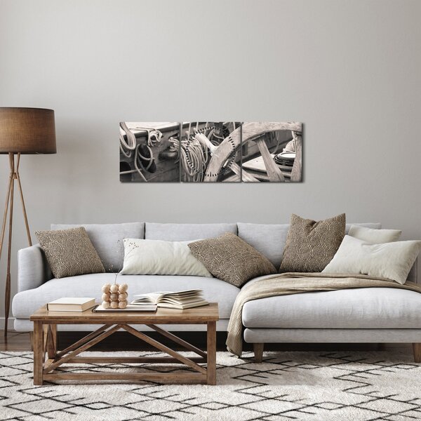 Obraz - Ster do żaglówki (z zegarem) (90x30 cm)