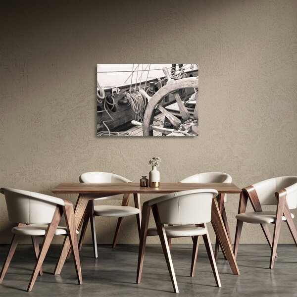 Obraz na szkle - Ster do żaglówki (70x50 cm)