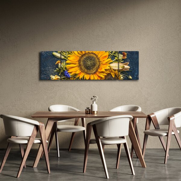 Obraz - Jesienne kwiaty (170x50 cm)