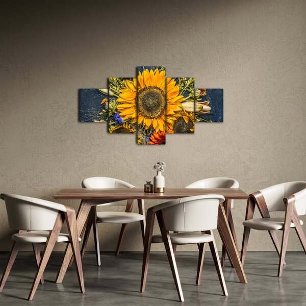 Obraz - Jesienne kwiaty (125x70 cm)