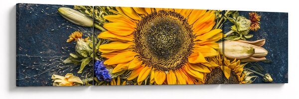 Obraz - Jesienne kwiaty (170x50 cm)
