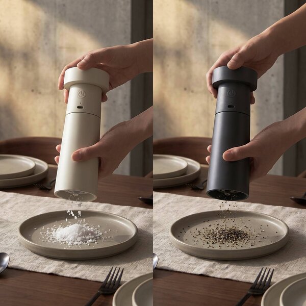 Lampa stołowa LED Salt & Pepper Lucande, aluminiowy / szary / cynkowy, salon / jadalnia, tworzywo sztuczne, nowoczesny