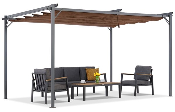 Brązowa pergola tarasowa La Palma 3x3m Garden Point