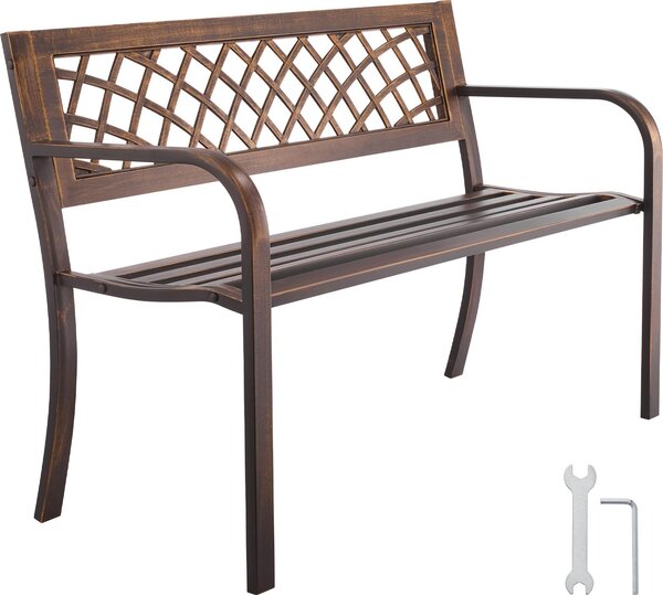 Awka ogrodowa VEVOR, meble ogrodowe, 116 cm, nono 250 kg, awka ogrodowa z metalow ram ze stali wglowej, awka balkonowa z siatk PVC i podokietnikami, awka ogrodowa do ogrodu i parku, czarna