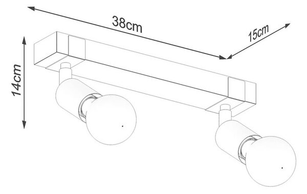 Czarny industrialny plafon bez kloszy - A389 G6-E91