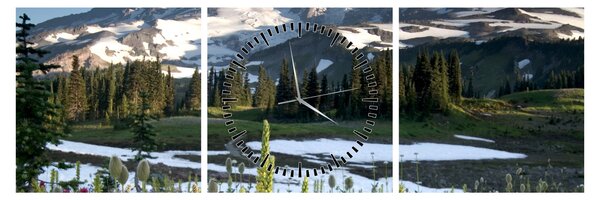 Obraz - Mount Rainier (z zegarem) (90x30 cm)