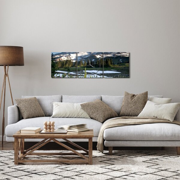 Obraz - Mount Rainier (z zegarem) (90x30 cm)