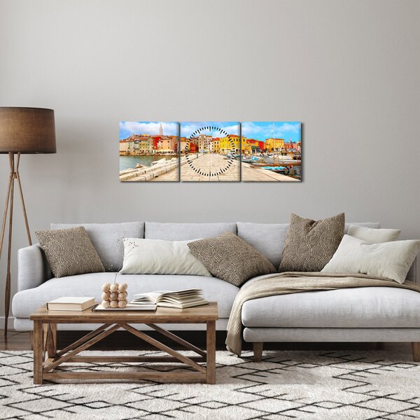 Obraz - Stare istryjskie miasto Poreč, Chorwacja (z zegarem) (90x30 cm)