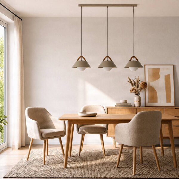 Lampa wisząca Funda Luminex, możliwość ściemniania, kremowy / amber, salon / jadalnia, metal, skandynawski