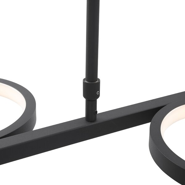 Nowoczesna lampa wisząca czarna z LED 3-stopniowy ściemniacz 3-światła - Vivé