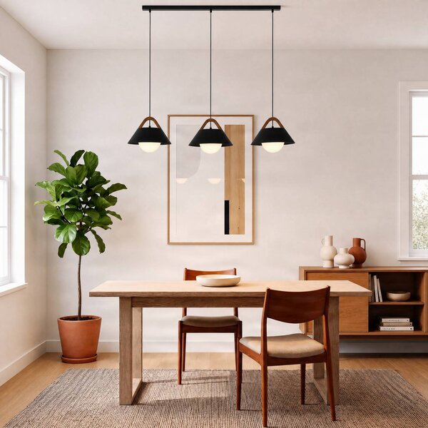 Lampa wisząca Funda Luminex, możliwość ściemniania, czarny, salon / jadalnia, metal, skandynawski