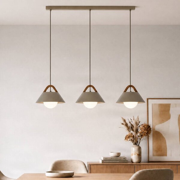 Lampa wisząca Funda Luminex, możliwość ściemniania, kremowy / amber, salon / jadalnia, metal, skandynawski