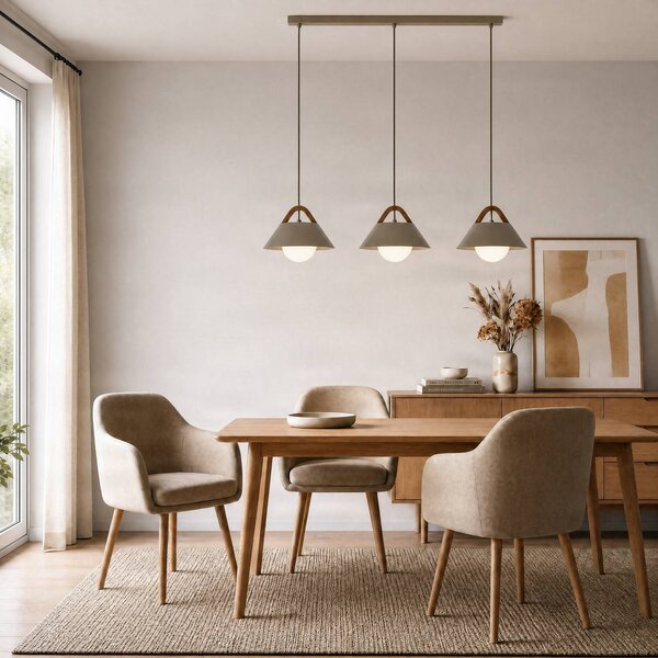 Lampa wisząca Funda Luminex, możliwość ściemniania, kremowy / amber, salon / jadalnia, metal, skandynawski