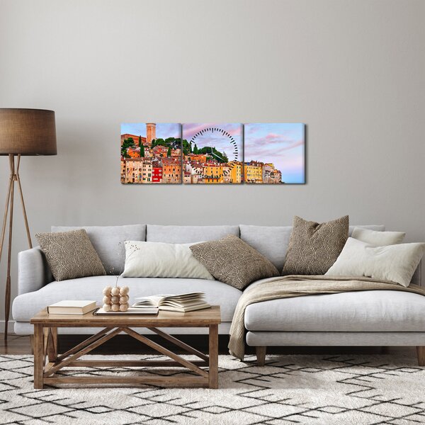 Obraz - Rovinj, Chorwacja (z zegarem) (90x30 cm)