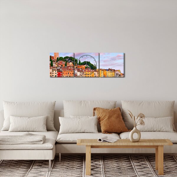 Obraz - Rovinj, Chorwacja (z zegarem) (90x30 cm)