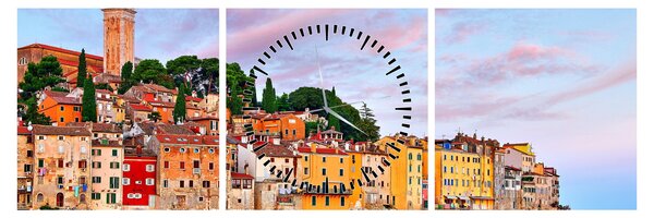 Obraz - Rovinj, Chorwacja (z zegarem) (90x30 cm)