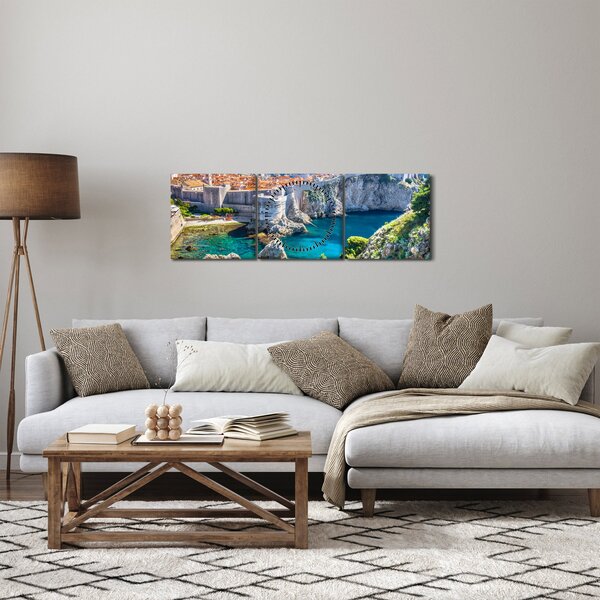 Obraz - Dubrownik (z zegarem) (90x30 cm)