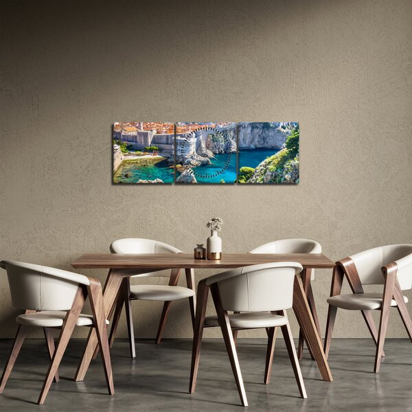 Obraz - Dubrownik (z zegarem) (90x30 cm)