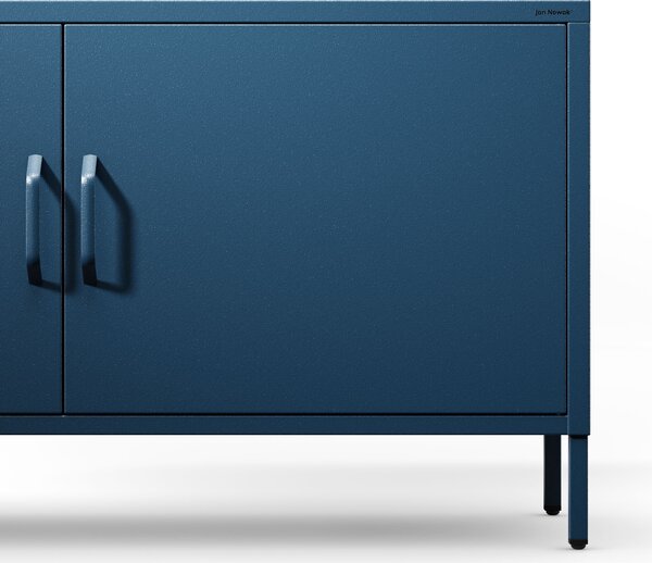 Szafka RTV metalowa na nóżkach granatowa, 1150x595x400 mm: ROSA Modern