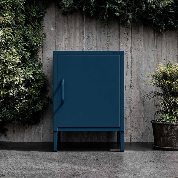 Szafka nocna metalowa na nóżkach granatowa, 424x595x400 mm: MIA Modern