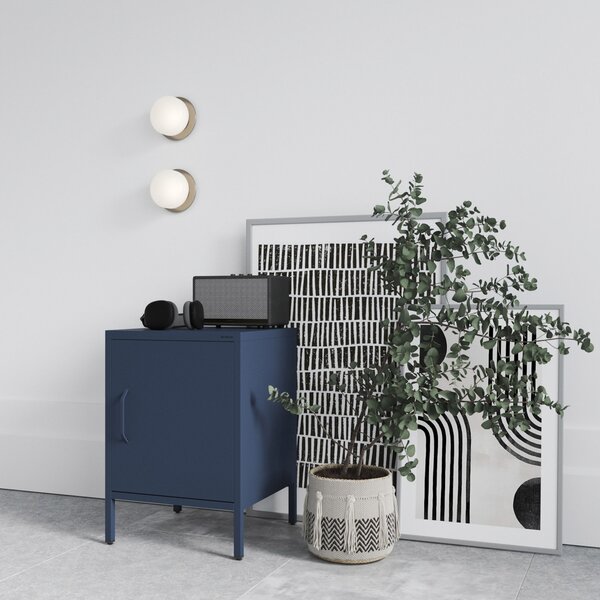 Szafka nocna metalowa na nóżkach granatowa, 424x595x400 mm: MIA Modern