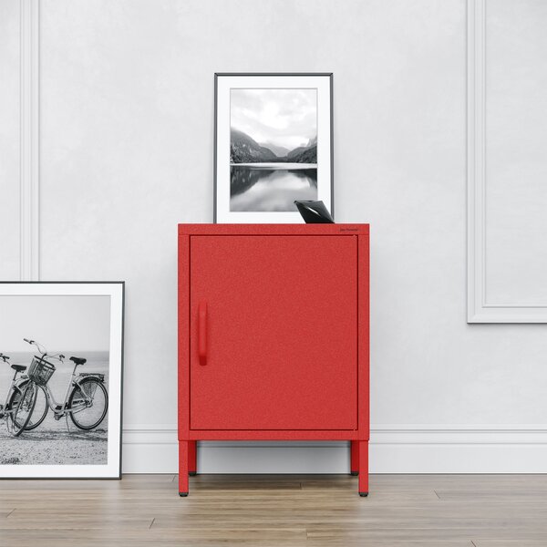 Szafka nocna metalowa na nóżkach czerwona, 424x595x400 mm: MIA Modern
