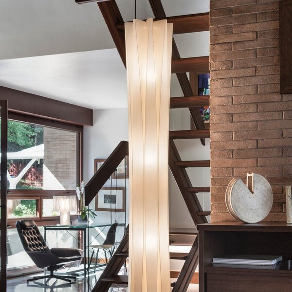 Lampa Podłogowa Slamp, Bach, ściemnialny, złoty | mosiężny, salon, tworzywo sztuczne, design