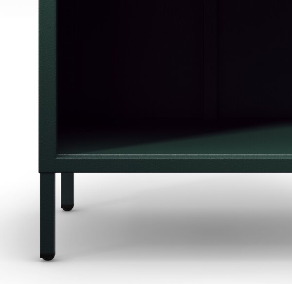 Regał płytki otwarty na książki na nóżkach butelkowa zieleń, 500x1800x350 mm: MARIO Modern