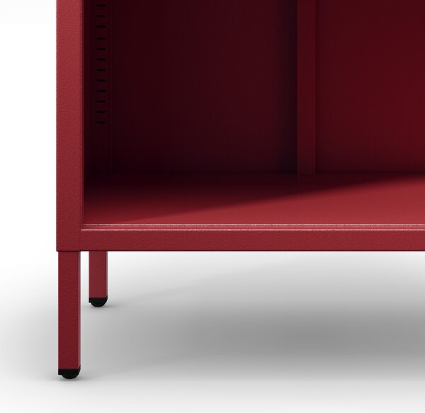 Regał na książki MARIO, 500 x 1800 x 350 mm, Modern: czerwony