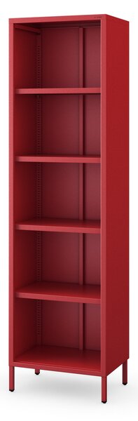 Regał na książki MARIO, 500 x 1800 x 350 mm, Modern: czerwony