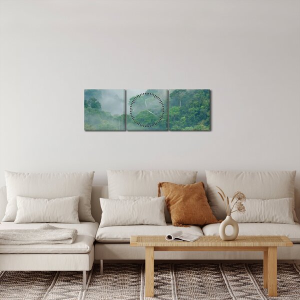 Obraz - Poranna mgła (z zegarem) (90x30 cm)