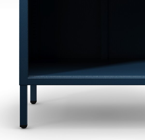 Regał płytki otwarty na książki na nóżkach granatowy, 500x1800x350 mm: MARIO Modern