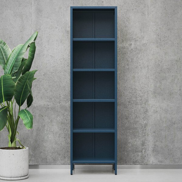 Regał płytki otwarty na książki na nóżkach granatowy, 500x1800x350 mm: MARIO Modern