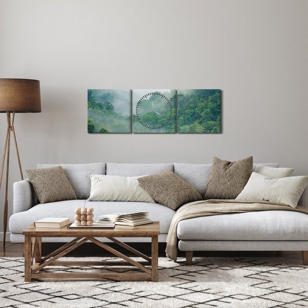 Obraz - Poranna mgła (z zegarem) (90x30 cm)