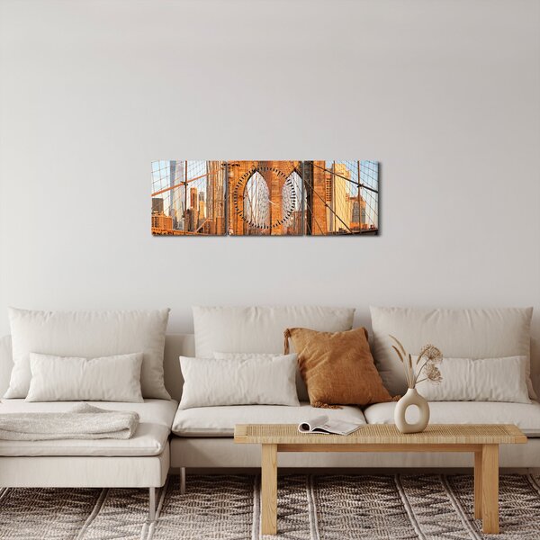 Obraz - Most Brookliński (z zegarem) (90x30 cm)