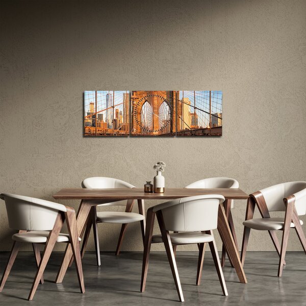 Obraz - Most Brookliński (z zegarem) (90x30 cm)