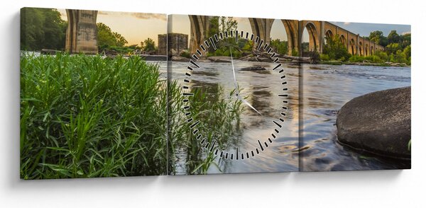 Obraz - Most kolejowy w Richmond (z zegarem) (90x30 cm)