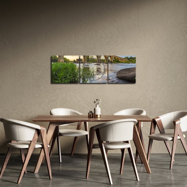 Obraz - Most kolejowy w Richmond (z zegarem) (90x30 cm)