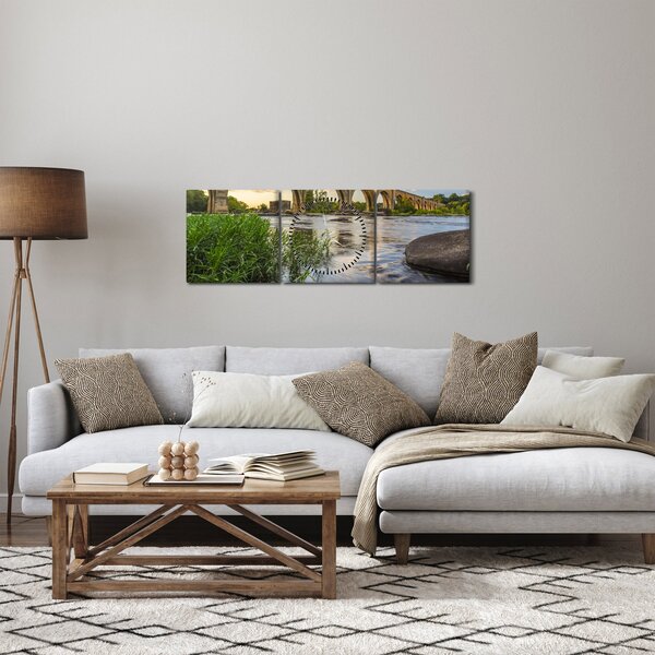 Obraz - Most kolejowy w Richmond (z zegarem) (90x30 cm)