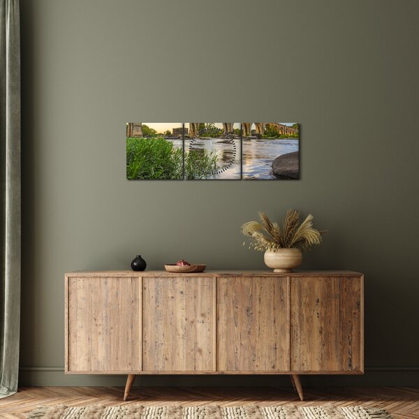 Obraz - Most kolejowy w Richmond (z zegarem) (90x30 cm)