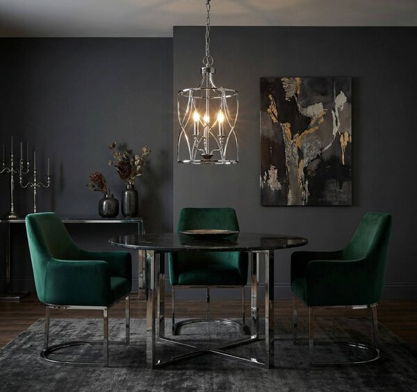 LAMPA WISZĄCA SUFITOWA CHROMOWANA ELMONT W3
