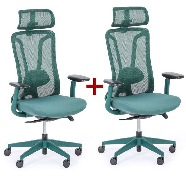 Krzesło biurowe MIDA 1+1 GRATIS, zelená