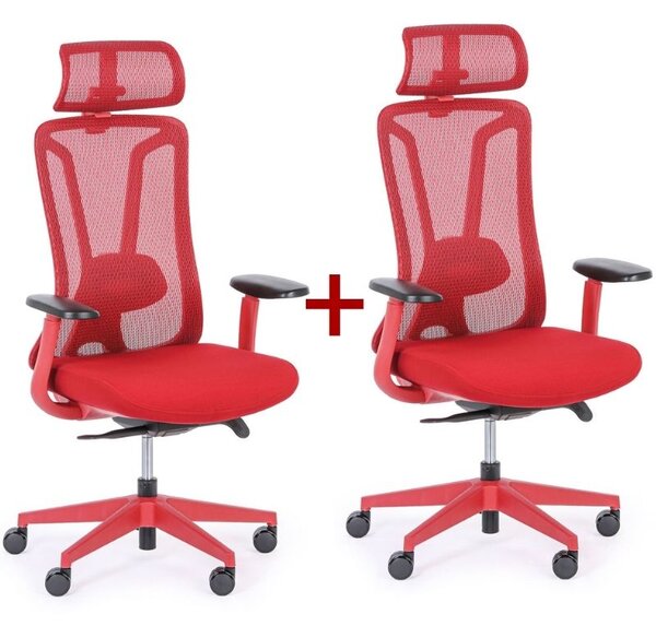Krzesło biurowe MIDA 1+1 GRATIS, czerwony