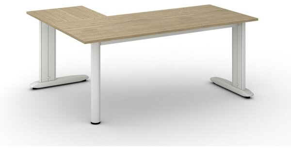 Narożne biurko PRIMO FLEXIBLE, 180x140 cm, dąb naturalny
