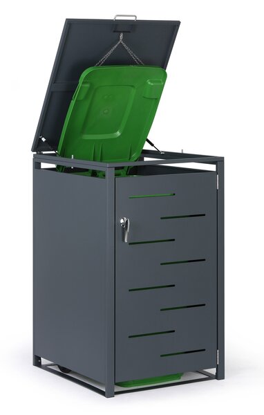 Wiata na pojemnik na odpady 240 l, 1160 x 695 x 800 mm, zamykana
